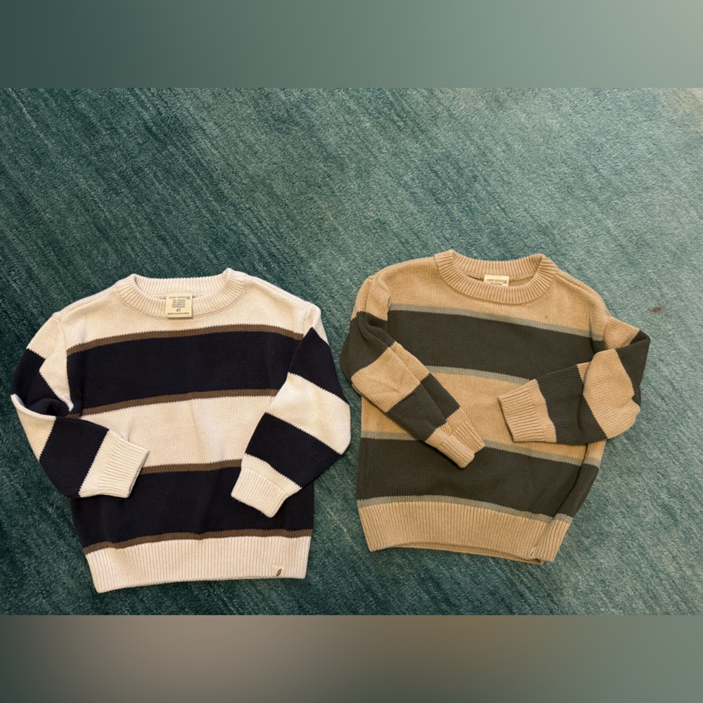 Striped Kids Sweater Bundle - Cream and Beige